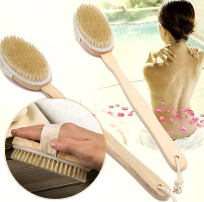 Long Handle Natural Bristle Bath Brush