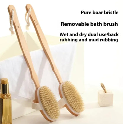 Long Handle Natural Bristle Bath Brush