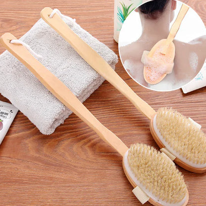 Long Handle Natural Bristle Bath Brush